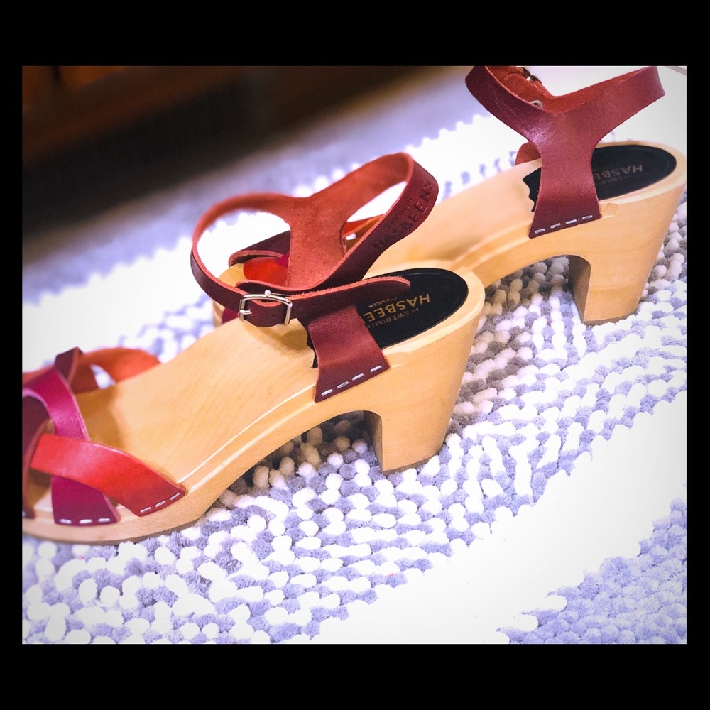 Anthropology Swedish Hasbeens Clog Sandal